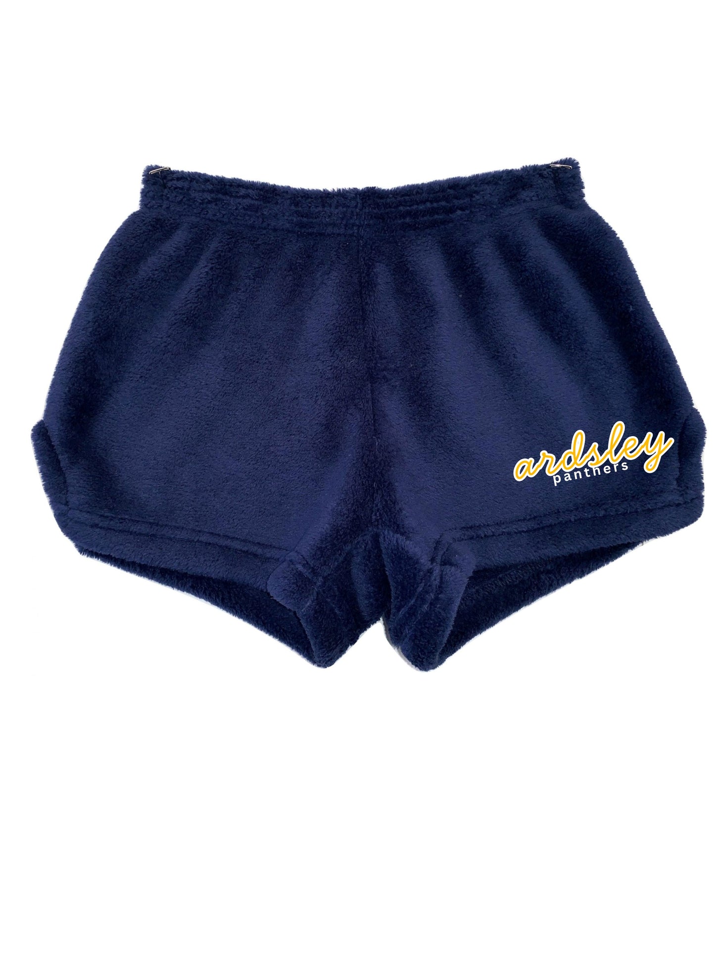 Ardsley Script Embroidered Navy Fuzzy Lounge Shorts