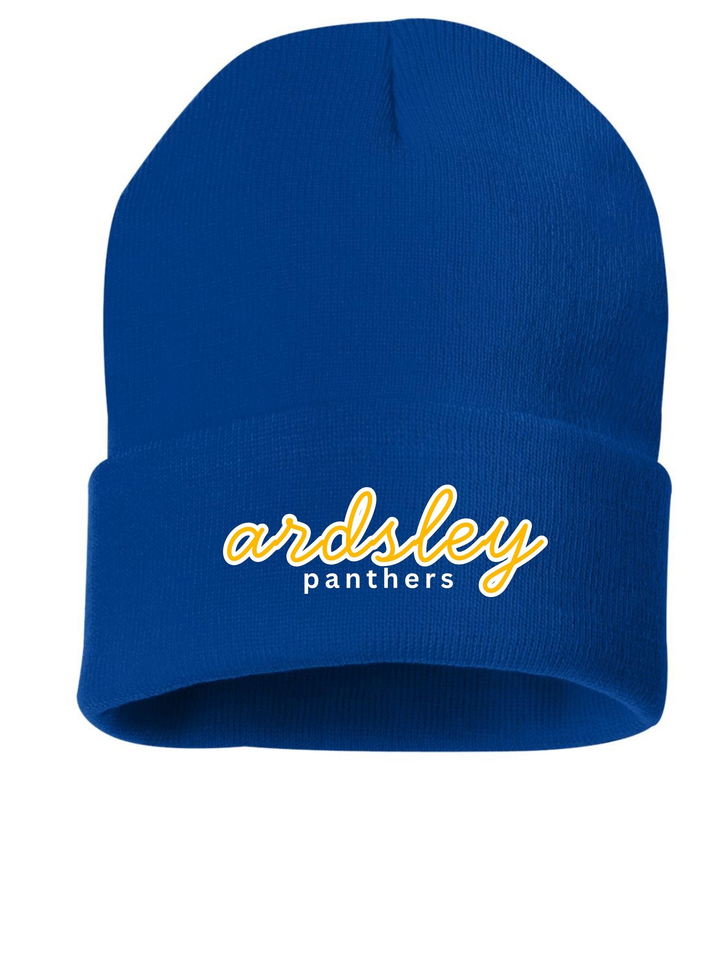 Script Ardsley Embroidered Royal Blue Knit Hat