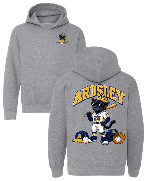 Panther Baseball Hooded Sweatshirt - Grey