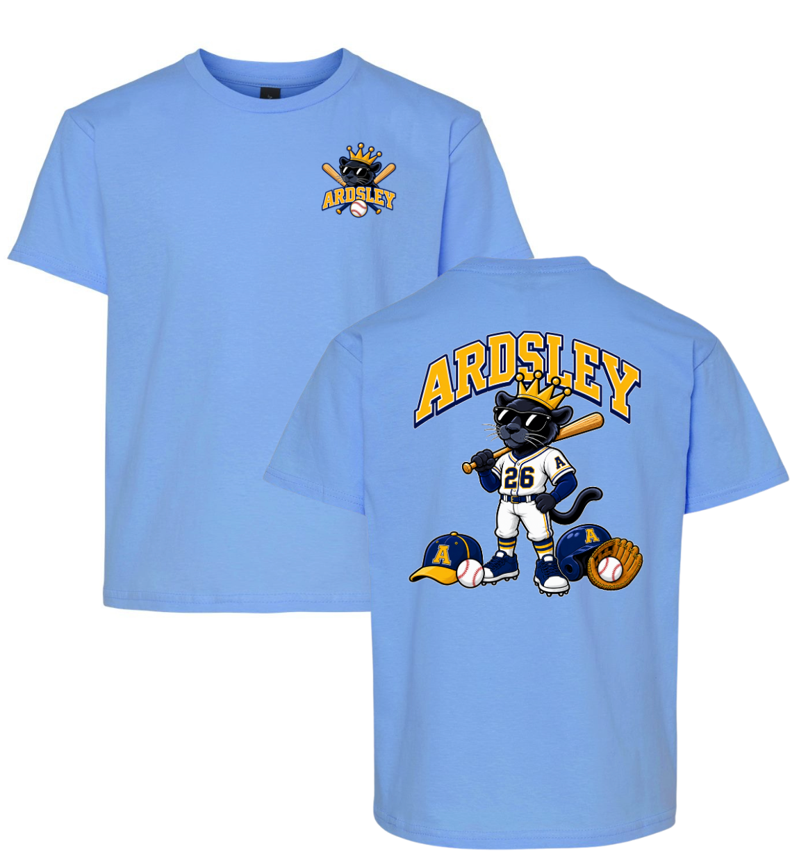 Panther Baseball Tshirt Shirt - Light Blue