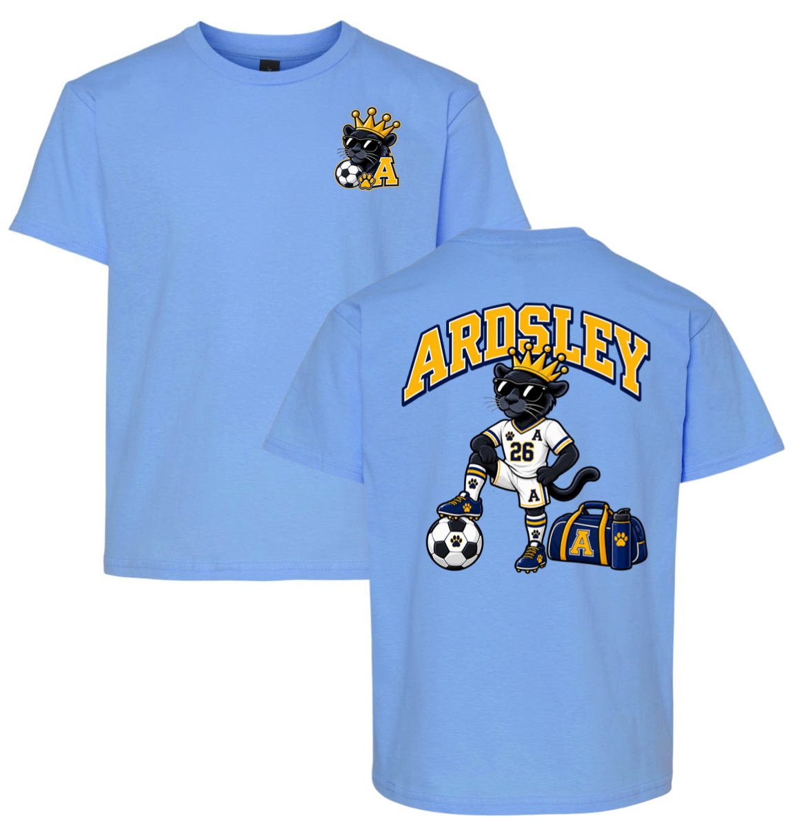 Panther Soccer Tshirt Shirt - Light Blue
